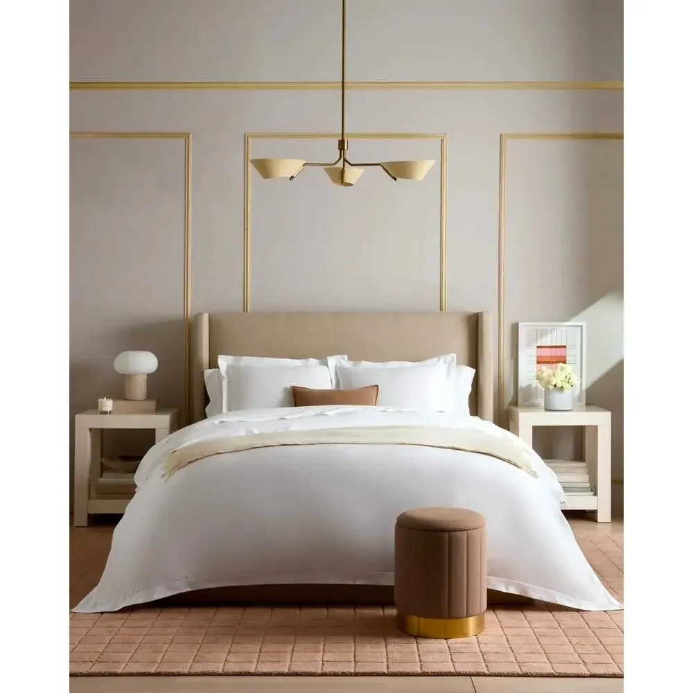 New Quince Signature Giza Cotton Sateen Full Queen Duvet Cover 3Pc Set White